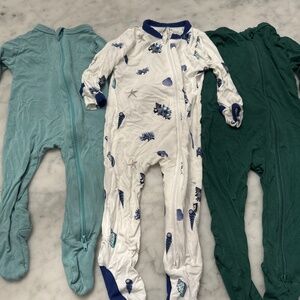 Kyte BABY Kids One Pieces Footies - Teal, White, Green